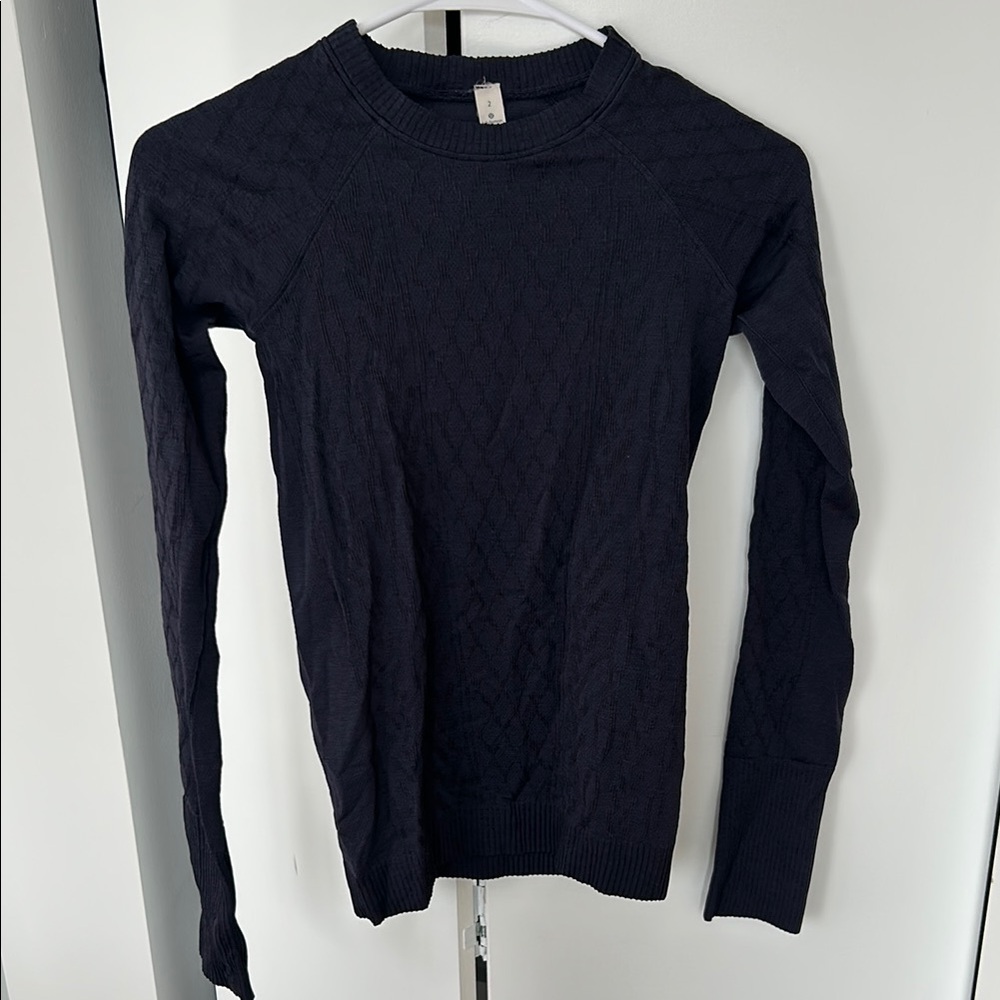 Lululemon Navy Cable Knit Sweater
